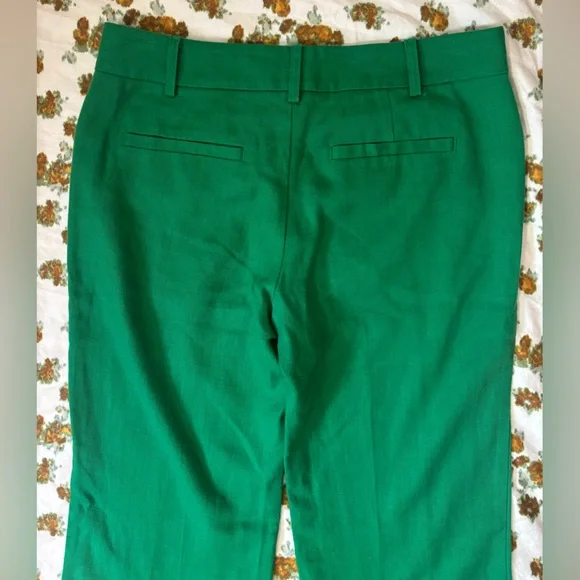 ANTHRO Elevenses the Brighton Kelly Green Linen Blend Pants Size 4 - Picture 10 of 13